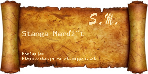 Stanga Marót névjegykártya